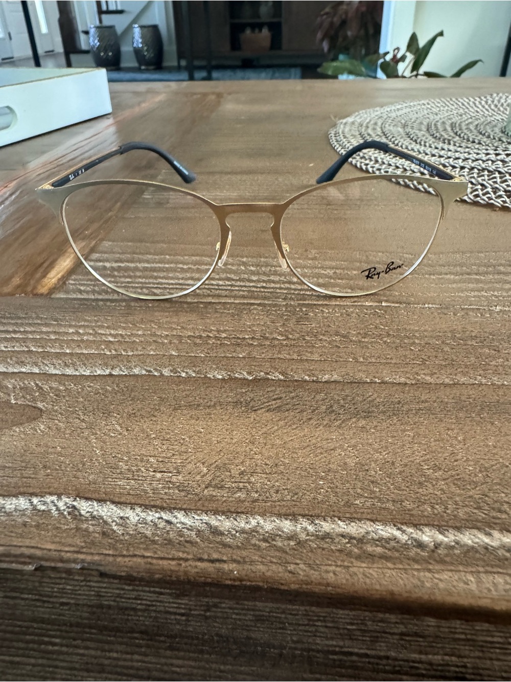 Ray-Ban Gold Cat-Eye Metal Optical Frames